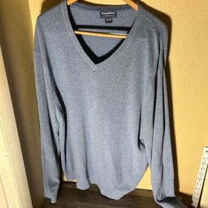 Tommy Bahama Mens V Neck Reversible Sweater Color Blue Size XXL